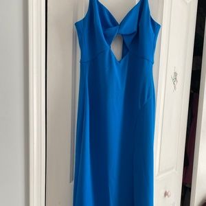 Bloomingdale’s Aqua prom dress blue